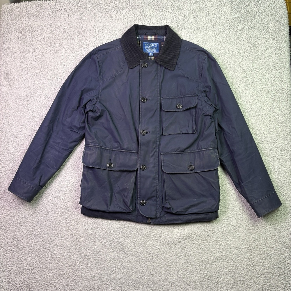 J Crew Jacket Mens XS Blue Kinloch Tartan Plaid Barn Corduroy Chore Coat